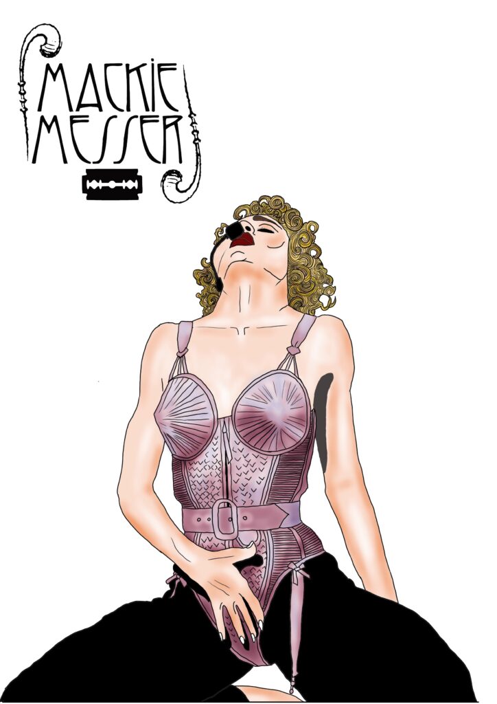 Ilustración de Madonna con corset de Jean-Paul Gaultier