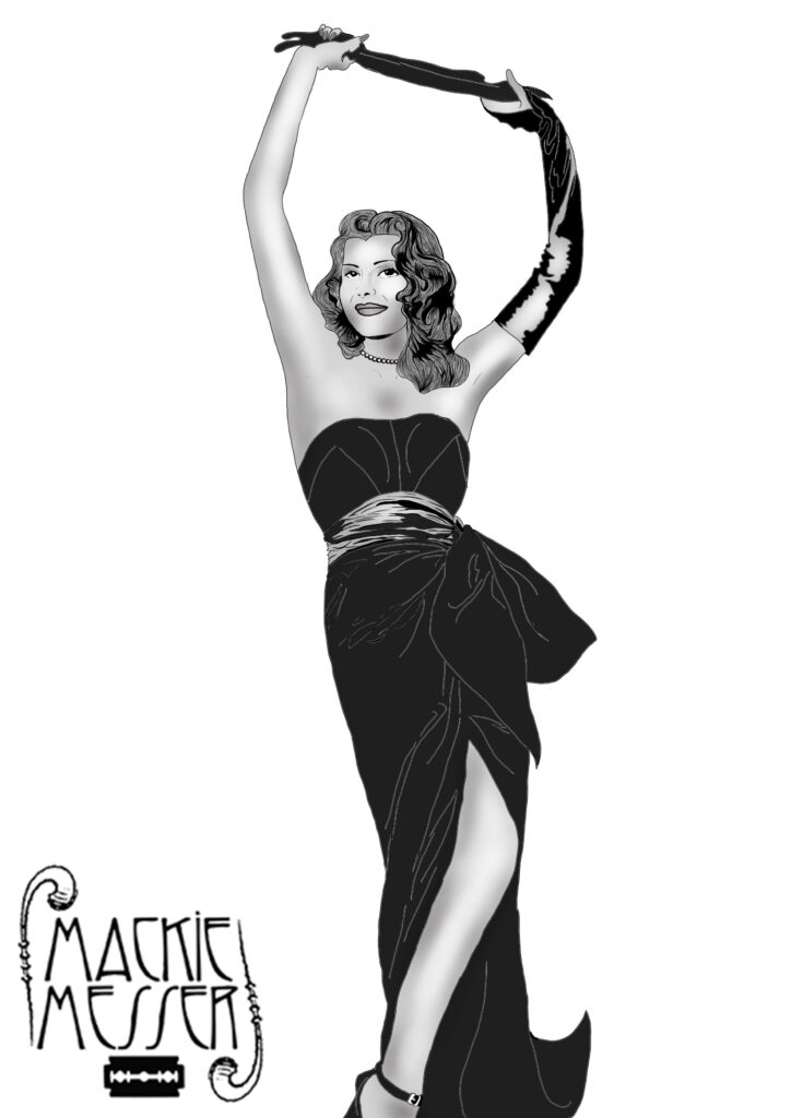 Ilustración de Rita Hayworth en Gilda