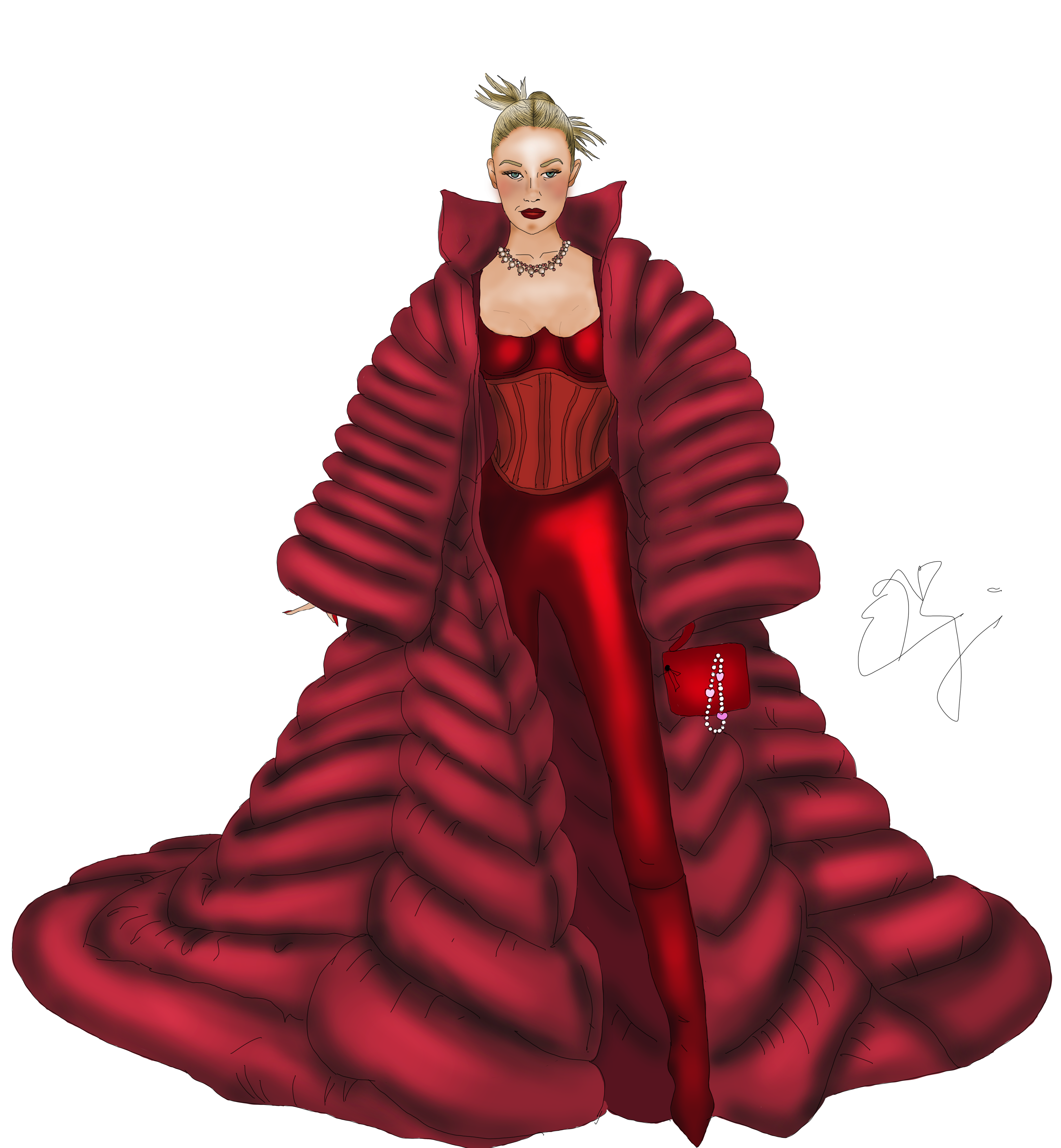 Ilustración desfile : Gigi Hadid en la Met Gala 2022